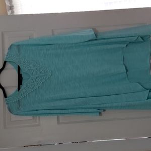 3/4 sleeve beautiful pastel blue tunic top. Never worn before!